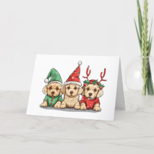 Cartes Pour Fêtes Annuelles Joyeux Noël Jaune Labrador Retriever Dogs