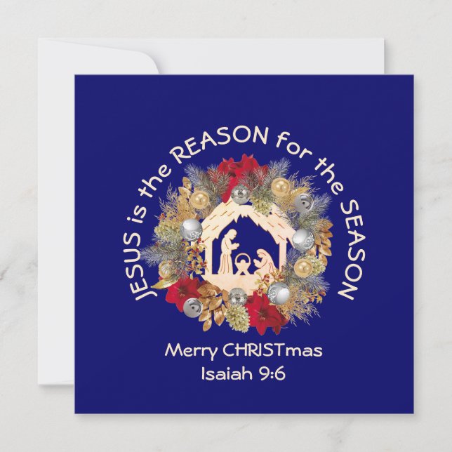 Cartes Pour Fêtes Annuelles Joyeux Noël JÉSUS EST LA RAISON Christian (Devant)