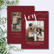 Joyeux Noël Joie Paix Photo Blanc Élégant