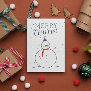 Cartes Pour Fêtes Annuelles Joyeux Noël   Joli Doodle Snowman