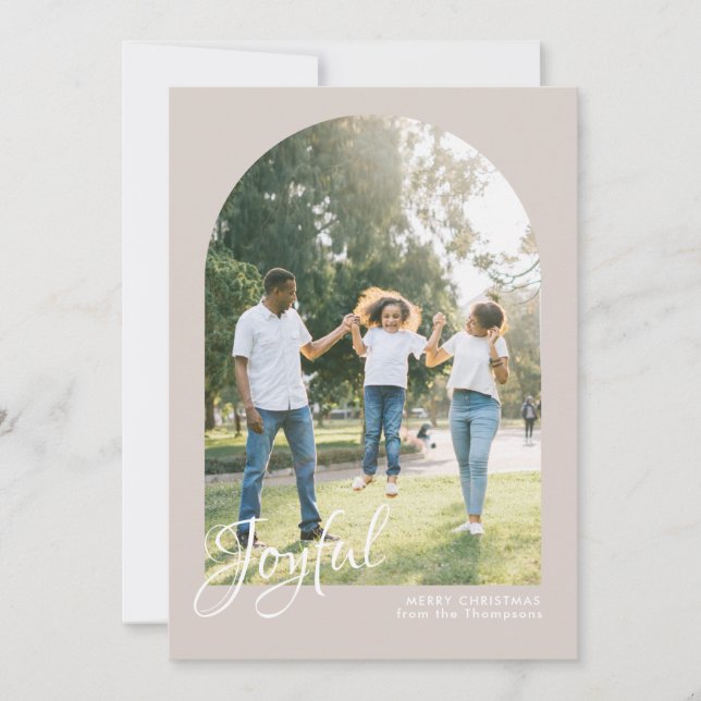 Cartes Pour Fêtes Annuelles Joyeux Noël Joyeux à Arc Joyeux (Devant)