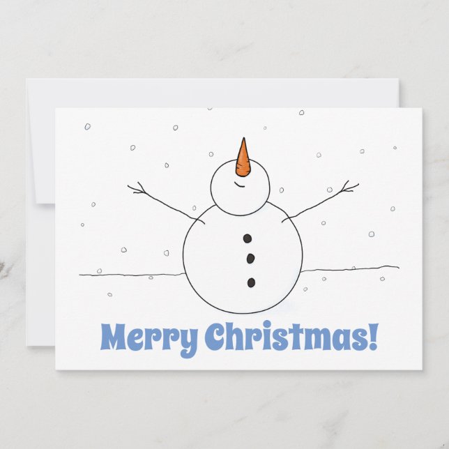 Cartes Pour Fêtes Annuelles Joyeux Noël Joyeux bonhomme de neige (Devant)