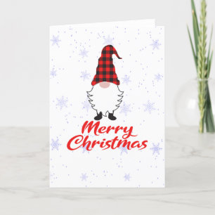 Cartes Pour Fêtes Annuelles Joyeux Noël Joyeux buffle rouge Plaid