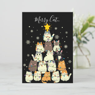 Cartes Pour Fêtes Annuelles Joyeux Noël Joyeux Chat-Mas Cat Tree