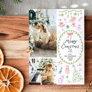 Cartes Pour Fêtes Annuelles Joyeux Noël Joyeux Noël 2 Photo tirée à la main