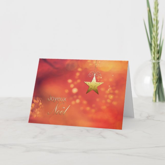 Cartes Pour Fêtes Annuelles Joyeux Noël, Joyeux Noël en français, Star (Devant)