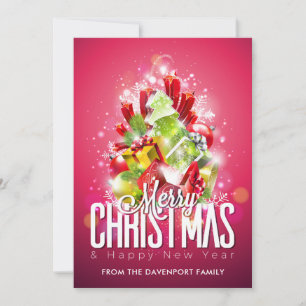 Cartes Pour Fêtes Annuelles Joyeux Noël Joyeux Nouvel An Présents & Arbre