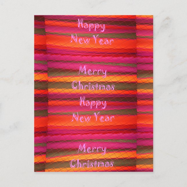 Cartes Pour Fêtes Annuelles Joyeux Noël Joyeux Nouvel An Toile Design couleur (Devant)