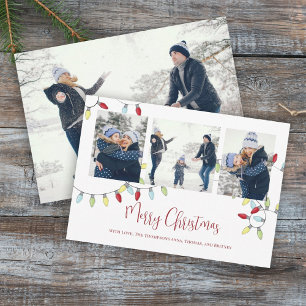 Cartes Pour Fêtes Annuelles Joyeux Noël Joyeux String Lights 4 Photo