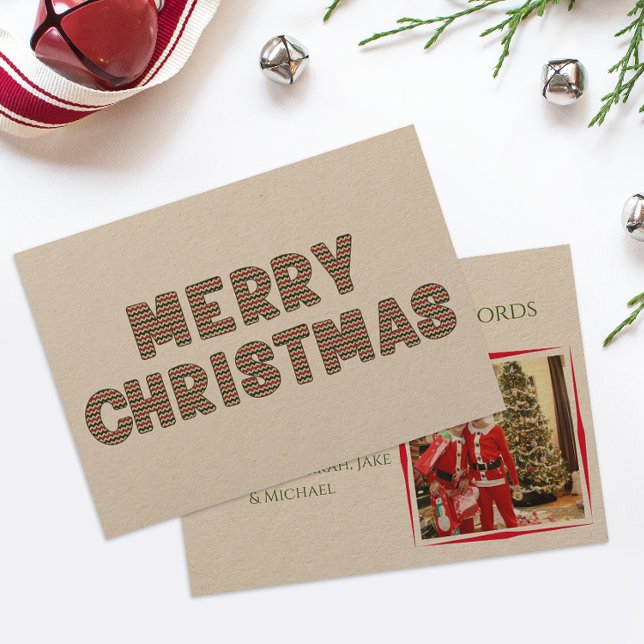 Cartes Pour Fêtes Annuelles Joyeux Noël Kraft Photo Holiday Card (Créateur téléchargé)