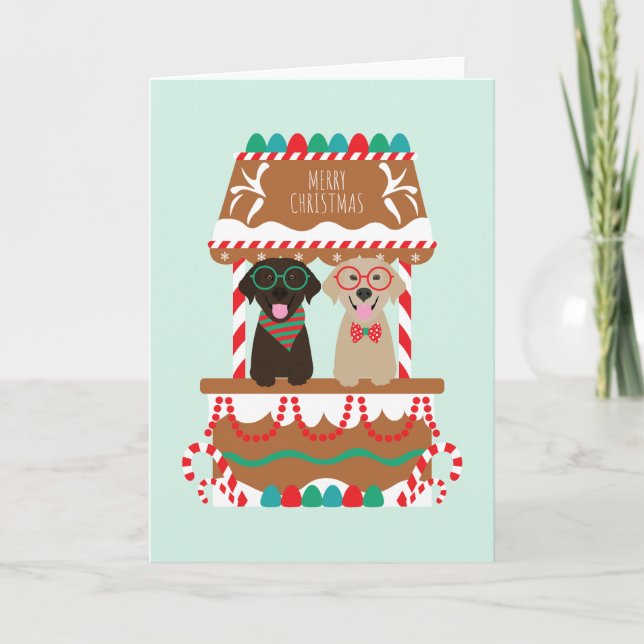 Cartes Pour Fêtes Annuelles Joyeux Noël Labrador Retriever Dogs (Devant)