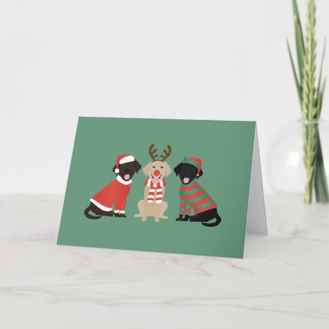 Cartes Pour Fêtes Annuelles Joyeux Noël Labrador Retriever Dogs (Devant)
