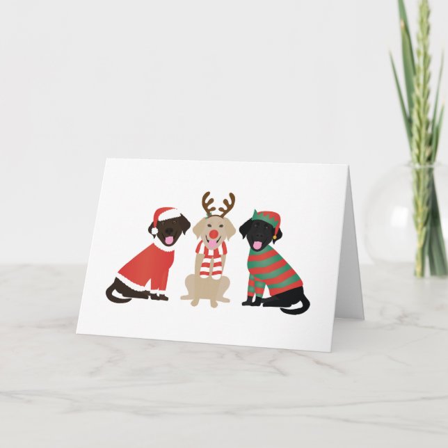Cartes Pour Fêtes Annuelles Joyeux Noël Labrador Retriever Dogs (Devant)