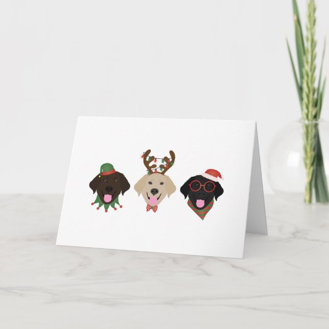 Cartes Pour Fêtes Annuelles Joyeux Noël Labrador Retriever Dogs (Devant)