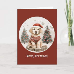 Cartes Pour Fêtes Annuelles Joyeux Noël Labrador Retriever Puppy