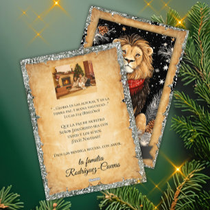 Cartes Pour Fêtes Annuelles Joyeux Noël Léon Paix sur Terre Photo de Famille