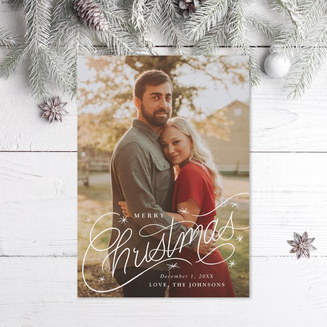 Cartes Pour Fêtes Annuelles Joyeux Noël Lettré à la main (Créateur téléchargé)