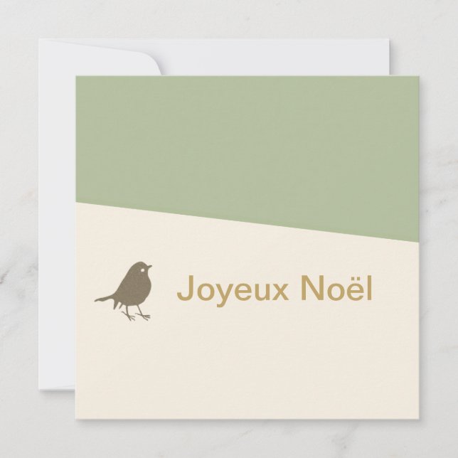 Cartes Pour Fêtes Annuelles Joyeux Noel Little Bird Neige Noël (Devant)