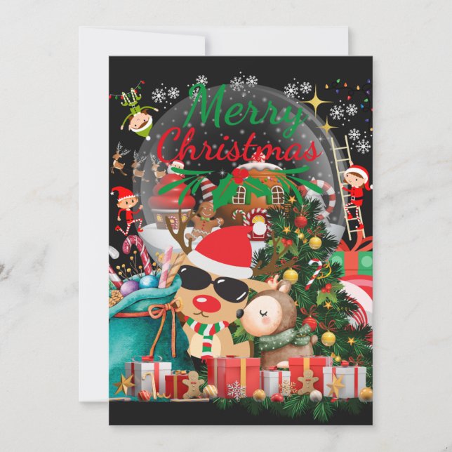Cartes Pour Fêtes Annuelles Joyeux Noël magique : Festive vacances délices (Devant)