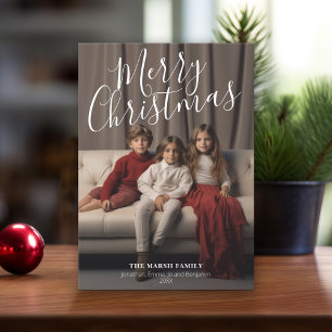 Cartes Pour Fêtes Annuelles Joyeux Noël manuscrit avec photo MCM