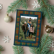 Joyeux Noël Marine Plaid Flannel Famille Photo