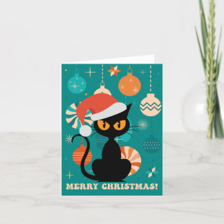 Cartes Pour Fêtes Annuelles Joyeux Noël MCM Chat noir