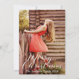 Cartes Pour Fêtes Annuelles Joyeux Noël Merry Bright Ajouter Votre Propre Phot