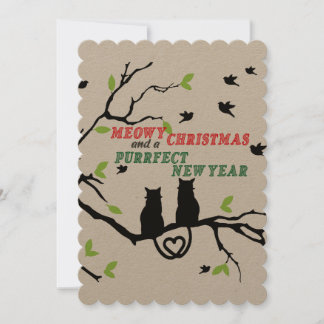 Cartes Pour Fêtes Annuelles "Joyeux Noël Miaou et une année nouvelle Parfaite"