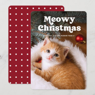 Cartes Pour Fêtes Annuelles Joyeux Noël miaou   Photo drôle de votre chat