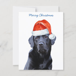 Cartes Pour Fêtes Annuelles Joyeux Noël mignon Chien Père Noël Black Labrador