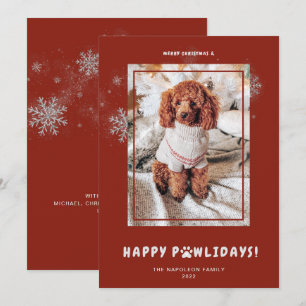 Cartes Pour Fêtes Annuelles Joyeux Noël mignon et bonnes PAWlidays Photo d'ani
