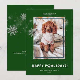 Cartes Pour Fêtes Annuelles Joyeux Noël mignon Joyeuses PAWlidays Photo de chi