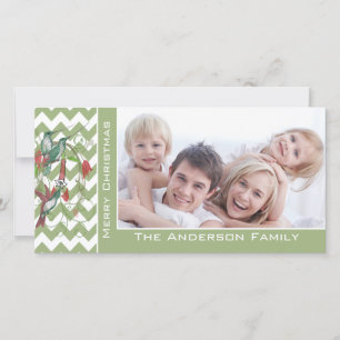 Cartes Pour Fêtes Annuelles Joyeux Noël mignon motif chevron de colibris