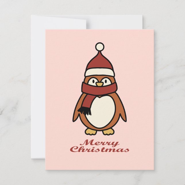 Cartes Pour Fêtes Annuelles joyeux noël mignon pingouin (Devant)
