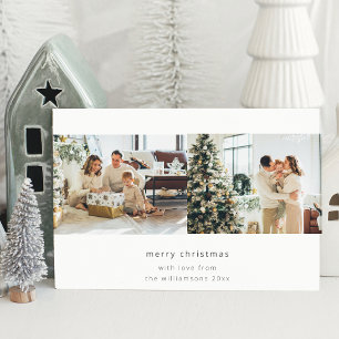 Cartes Pour Fêtes Annuelles Joyeux Noël minimaliste 3 Photo Horizontal