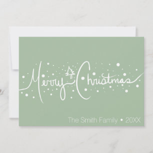 Cartes Pour Fêtes Annuelles Joyeux Noël Minimaliste Dessiné à la Main Neige