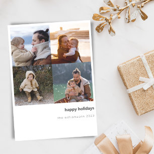 Cartes Pour Fêtes Annuelles Joyeux Noël Minimaliste Gras Quadrillage Quatre Ph