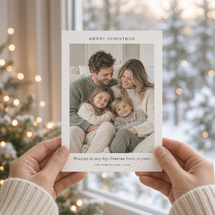 Cartes Pour Fêtes Annuelles Joyeux Noël Minimaliste Photo de Famille Cosy