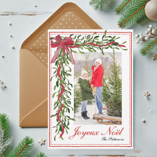 Cartes Pour Fêtes Annuelles Joyeux Noël Mistletoe Red Bow