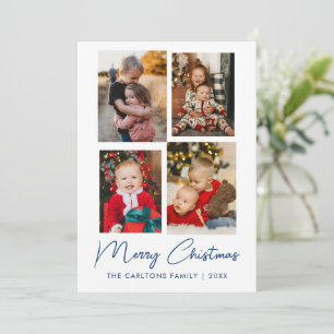 Cartes Pour Fêtes Annuelles Joyeux Noël Modern Four Photo Collage