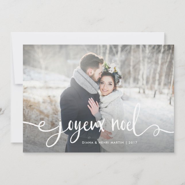 Cartes Pour Fêtes Annuelles Joyeux Noel | Modern Rustic French Christmas Photo (Devant)