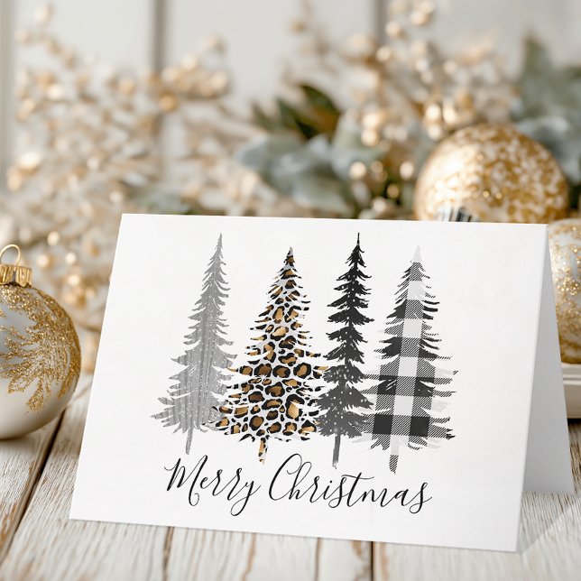 Cartes Pour Fêtes Annuelles Joyeux Noël moderne (Chic Christmas Tree Card)