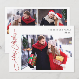 Cartes Pour Fêtes Annuelles Joyeux Noël moderne 3 PHOTO Salutation