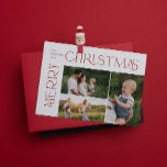 Cartes Pour Fêtes Annuelles Joyeux Noël moderne 3 Photo Typographie rouge<br><div class="desc">'C'est la saison pour être joyeux ! Cette saison de vacances, faites de vos fêtes de famille une spéciale avec cette magnifique moderne mais festive Modern Joyeux Noël 3 Photo Red Typography Carte de vacances. La façon idéale d'envoyer votre amour et vos souhaits chaleureux à vos amis et votre famille...</div>