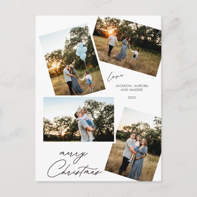 Cartes Pour Fêtes Annuelles Joyeux Noël moderne 4 photo design (Devant)