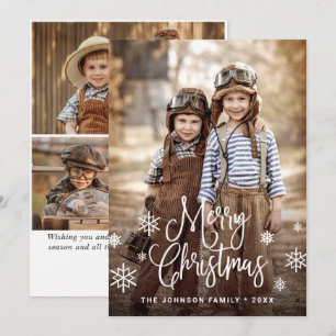 Cartes Pour Fêtes Annuelles Joyeux Noël moderne 4 PHOTO Salutation