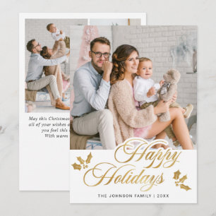 Cartes Pour Fêtes Annuelles Joyeux Noël moderne 4 PHOTO Salutation