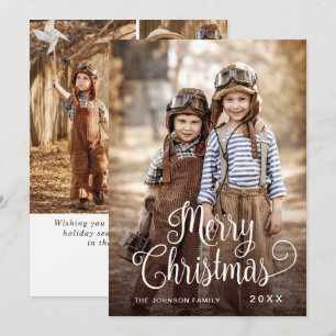 Cartes Pour Fêtes Annuelles Joyeux Noël moderne 4 PHOTO Salutation