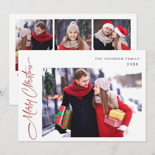 Cartes Pour Fêtes Annuelles Joyeux Noël moderne 4 PHOTO Salutation