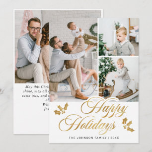 Cartes Pour Fêtes Annuelles Joyeux Noël moderne 4 PHOTO Salutation